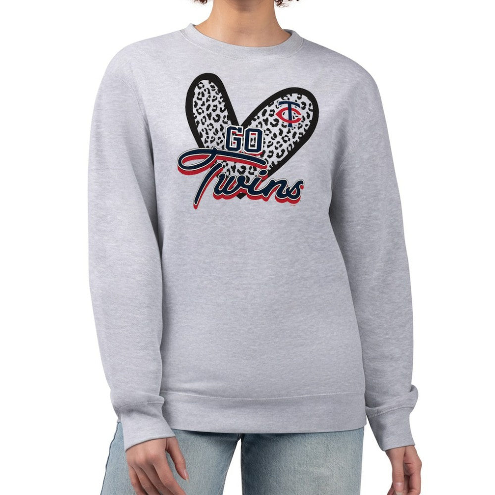 Minnesota Twins G-III 4Her by Carl Banks Women's Leopard Heart Pullover Sweatshirt Near Me
