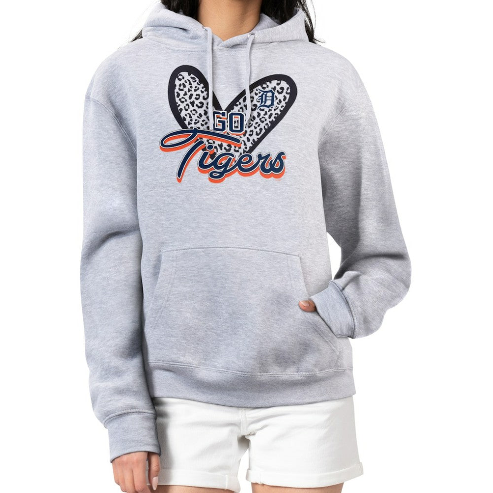 Detroit Tigers G-III 4Her by Carl Banks Women's Leopard Heart Pullover Hoodie Outlet