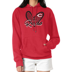 Cincinnati Reds G-III 4Her by Carl Banks Women's Leopard Heart Pullover Hoodie Outlet