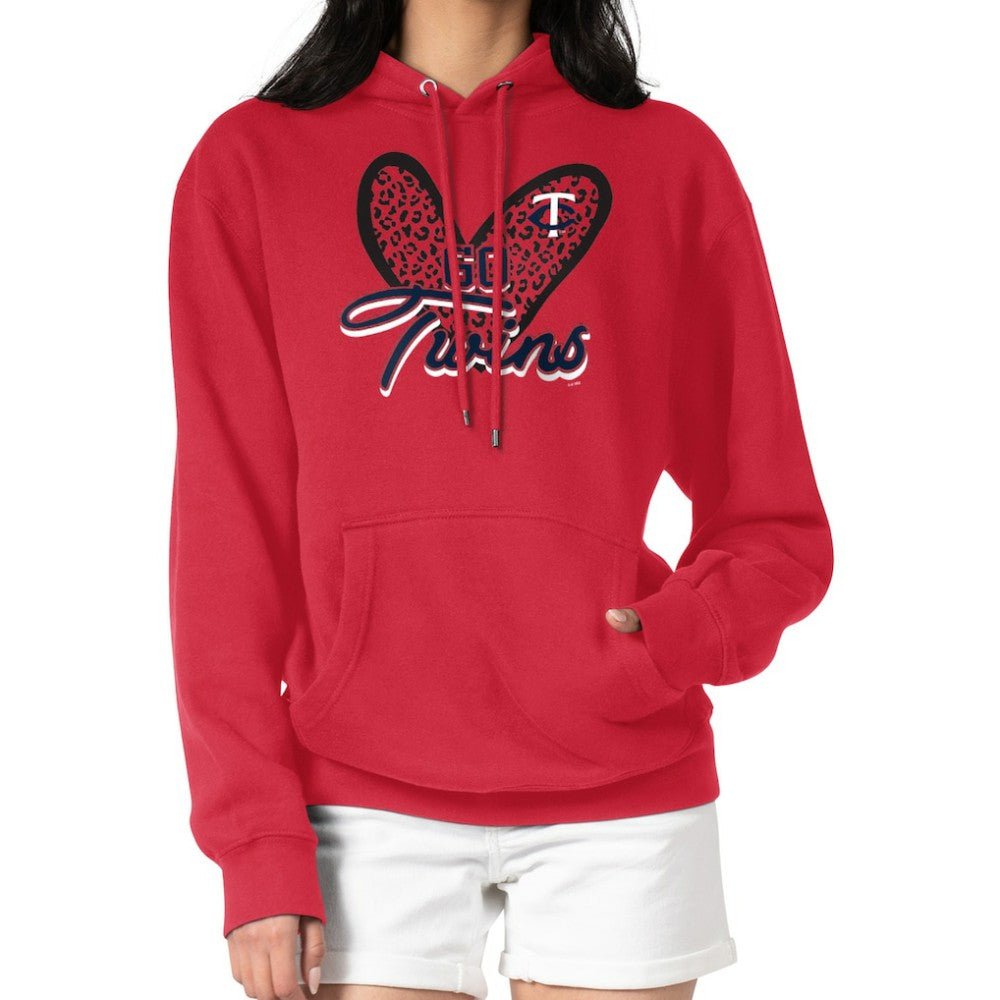 Minnesota Twins G-III 4Her by Carl Banks Women's Leopard Heart Pullover Hoodie Online