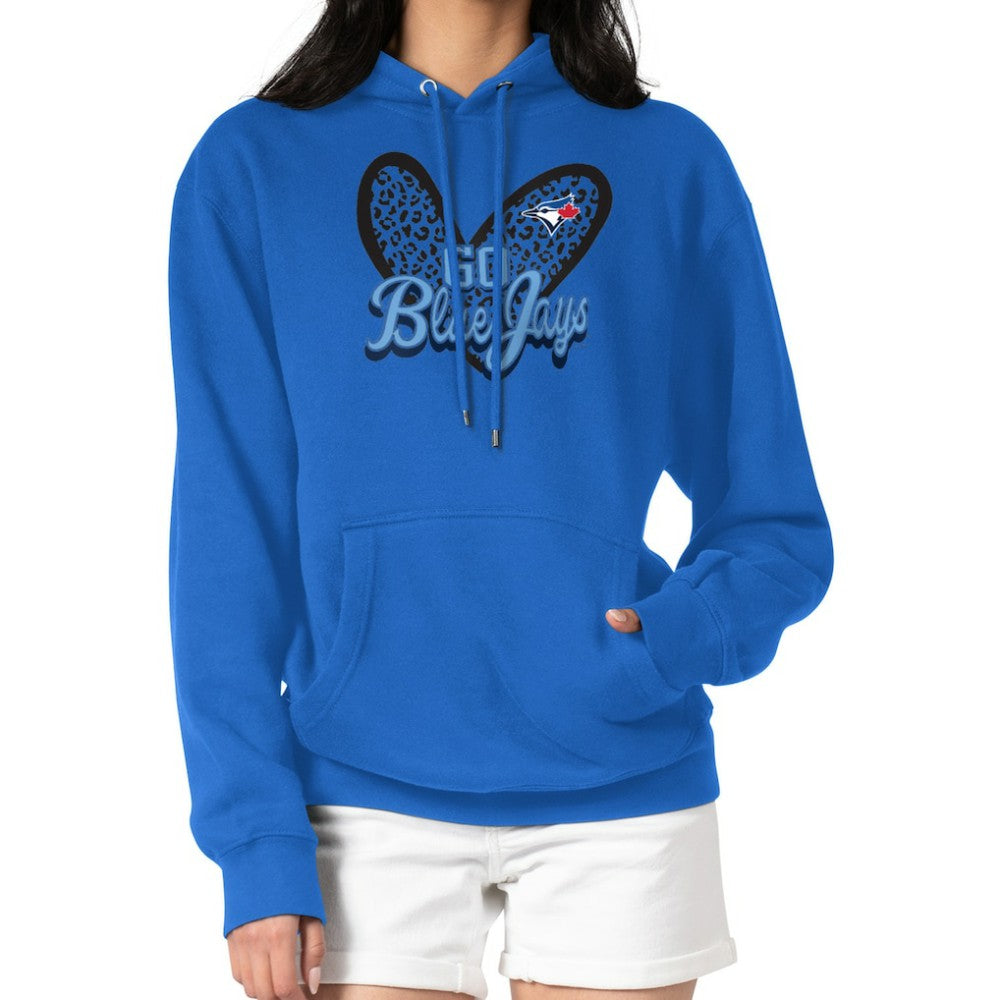 Toronto Blue Jays G-III 4Her by Carl Banks Women's Leopard Heart Pullover Hoodie Sale