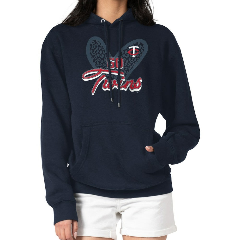 Minnesota Twins G-III 4Her by Carl Banks Women's Leopard Heart Pullover Hoodie Online