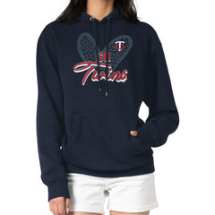 Minnesota Twins G-III 4Her by Carl Banks Women's Leopard Heart Pullover Hoodie Online