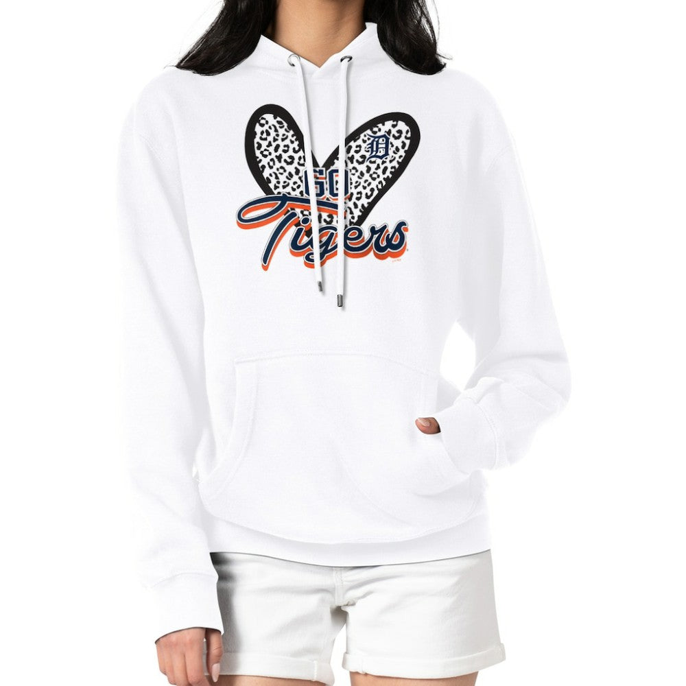 Detroit Tigers G-III 4Her by Carl Banks Women's Leopard Heart Pullover Hoodie Discount