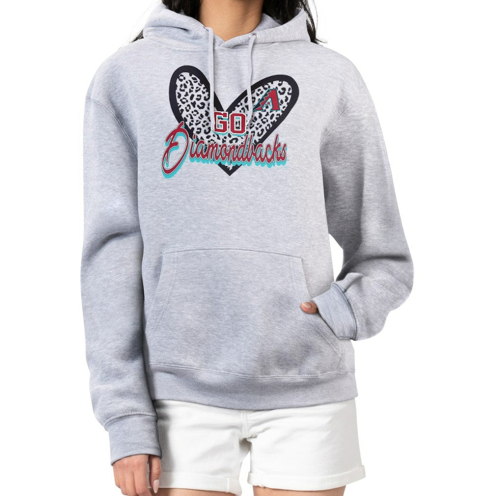 Arizona Diamondbacks G-III 4Her by Carl Banks Women's Leopard Heart Pullover Hoodie Outlet