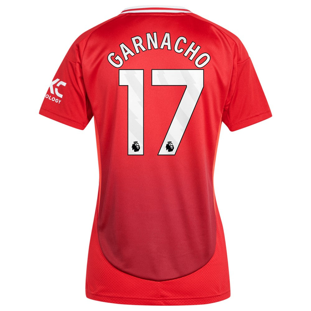 Adidas - Alejandro Garnacho Manchester United Women's 2024/25 Home Replica Player Jersey - Red