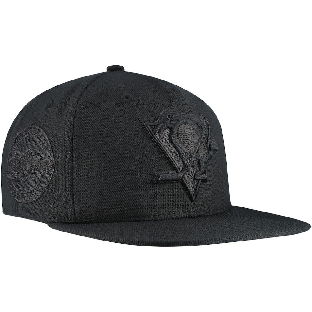 Pittsburgh Penguins Mitchell & Ness Soul Strike Pearl Tonal Snapback Hat - Black | NHL Lifestyle