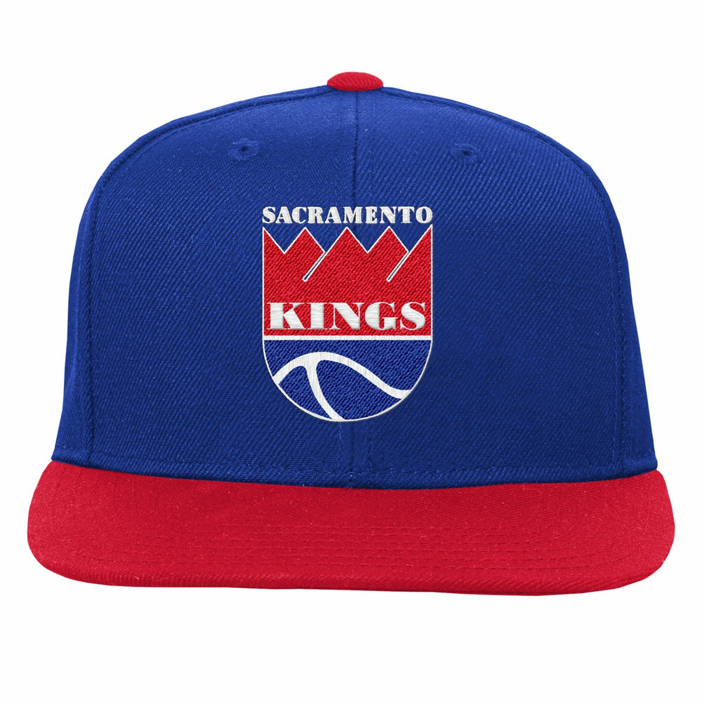 Sacramento Kings Youth Team Logo Two-Tone Flatbrim Snapback Hat Blue/Red