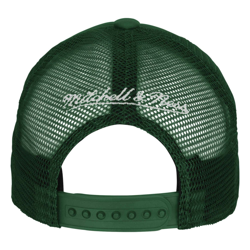 Mitchell & Ness Milwaukee Bucks Youth Core Evergreen Trucker Adjustable Hat Hunter Green