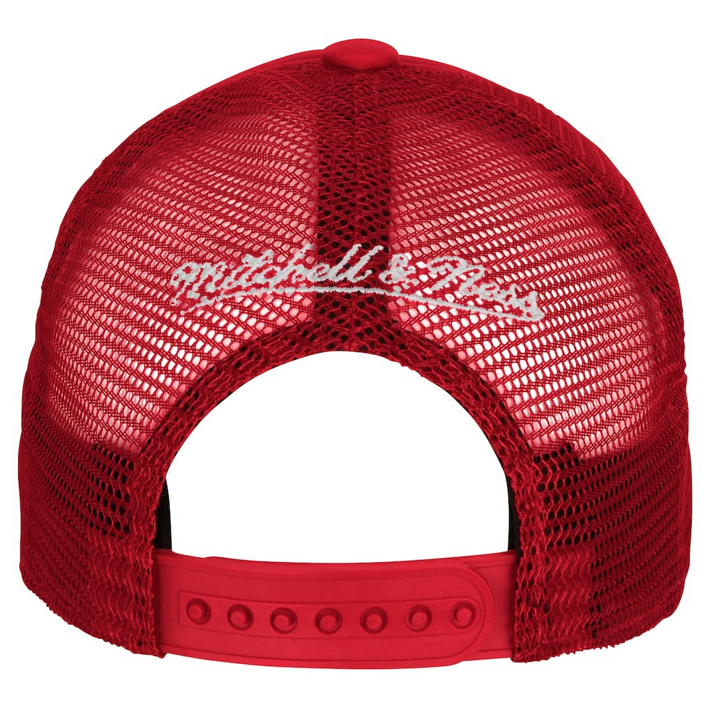 Mitchell & Ness Philadelphia 76ers Youth Core Evergreen Trucker Adjustable Hat Red