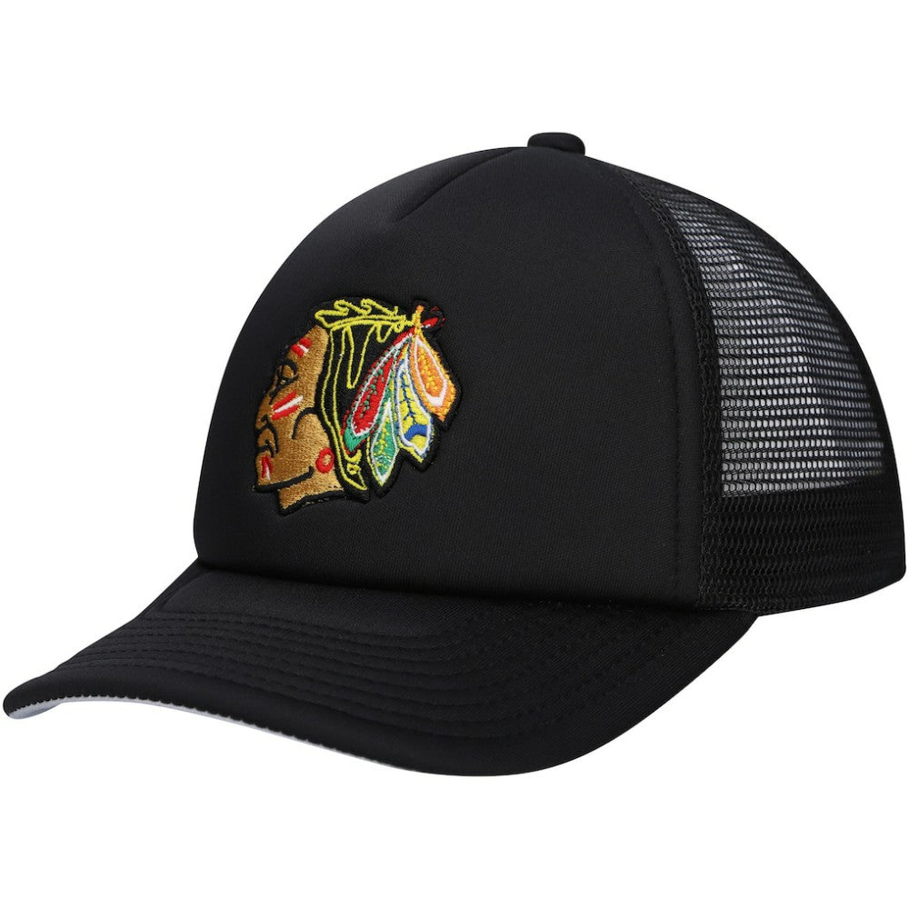 Chicago Blackhawks Mitchell & Ness Youth Core Trucker Adjustable Hat - Black | NHL on sale