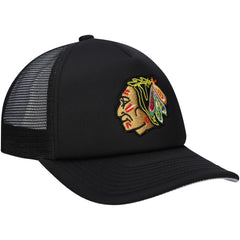 Chicago Blackhawks Mitchell & Ness Youth Core Trucker Adjustable Hat - Black | NHL on sale