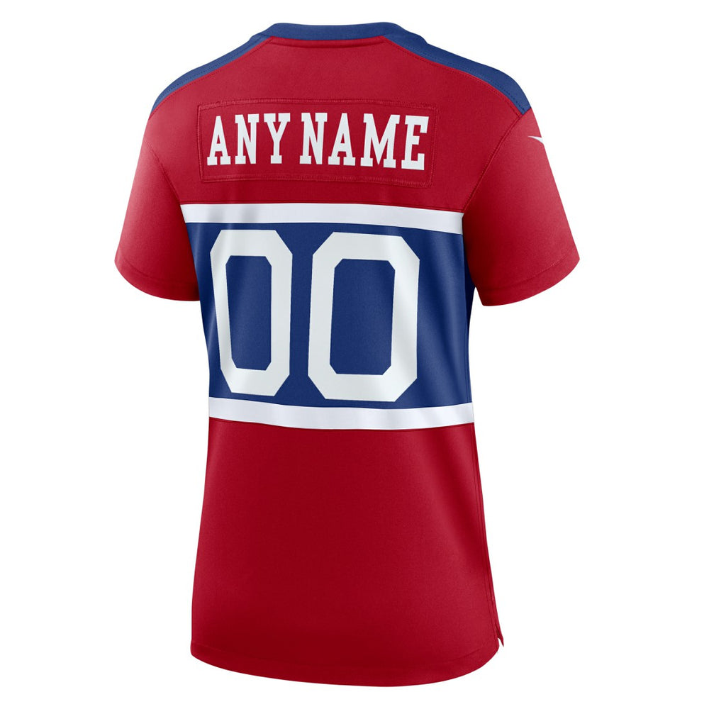 New York Giants Women's Alternate Game Custom Jersey - Century Red - Nike