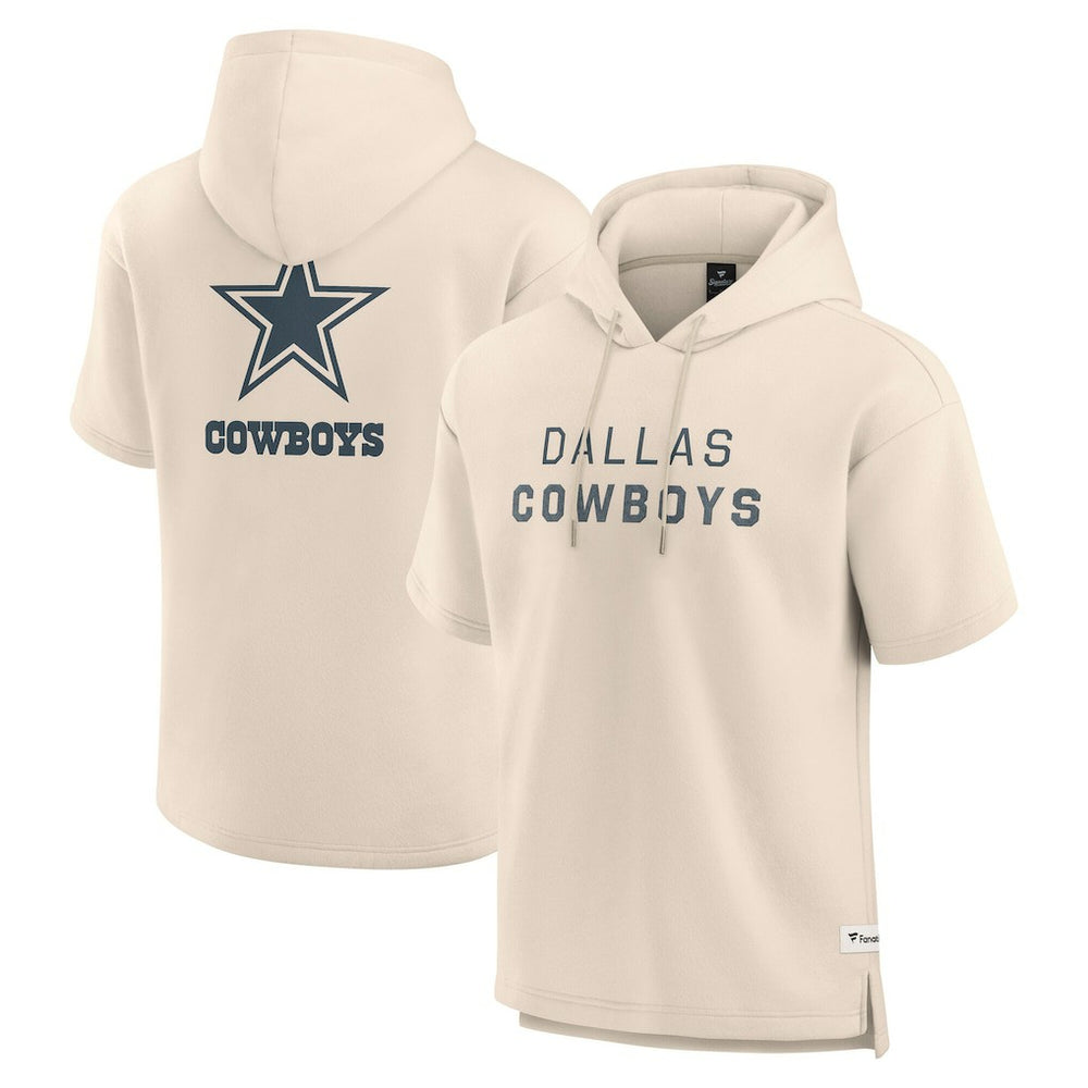 Dallas Cowboys Elements Future Ground Lettering Short Sleeve Pullover Hoodie - Cream - Fanatics