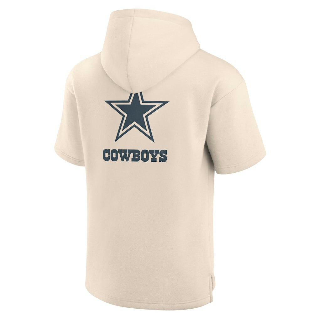 Dallas Cowboys Elements Future Ground Lettering Short Sleeve Pullover Hoodie - Cream - Fanatics