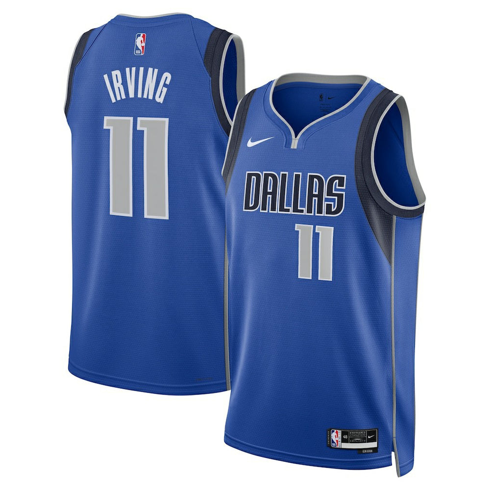 Nike Kyrie Irving Dallas Mavericks Unisex Badge Swingman Replica Jersey Icon Editi- Blue
