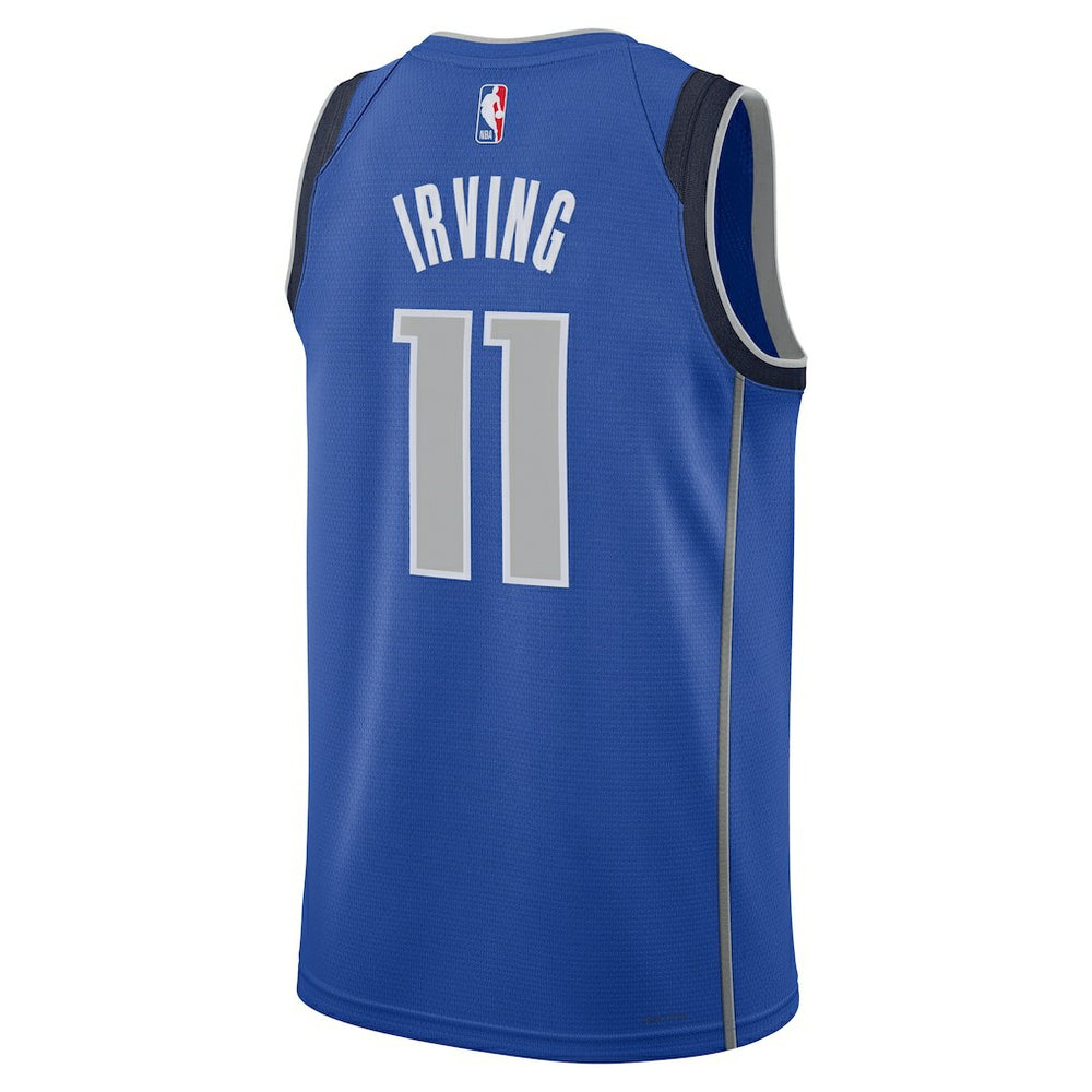 Nike Kyrie Irving Dallas Mavericks Unisex Badge Swingman Replica Jersey Icon Editi- Blue