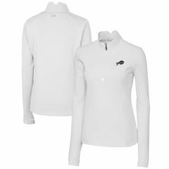 Buffalo Bills Cutter & Buck Women's Traverse Stretch DryTec Quarter-Zip Top - White - NFL