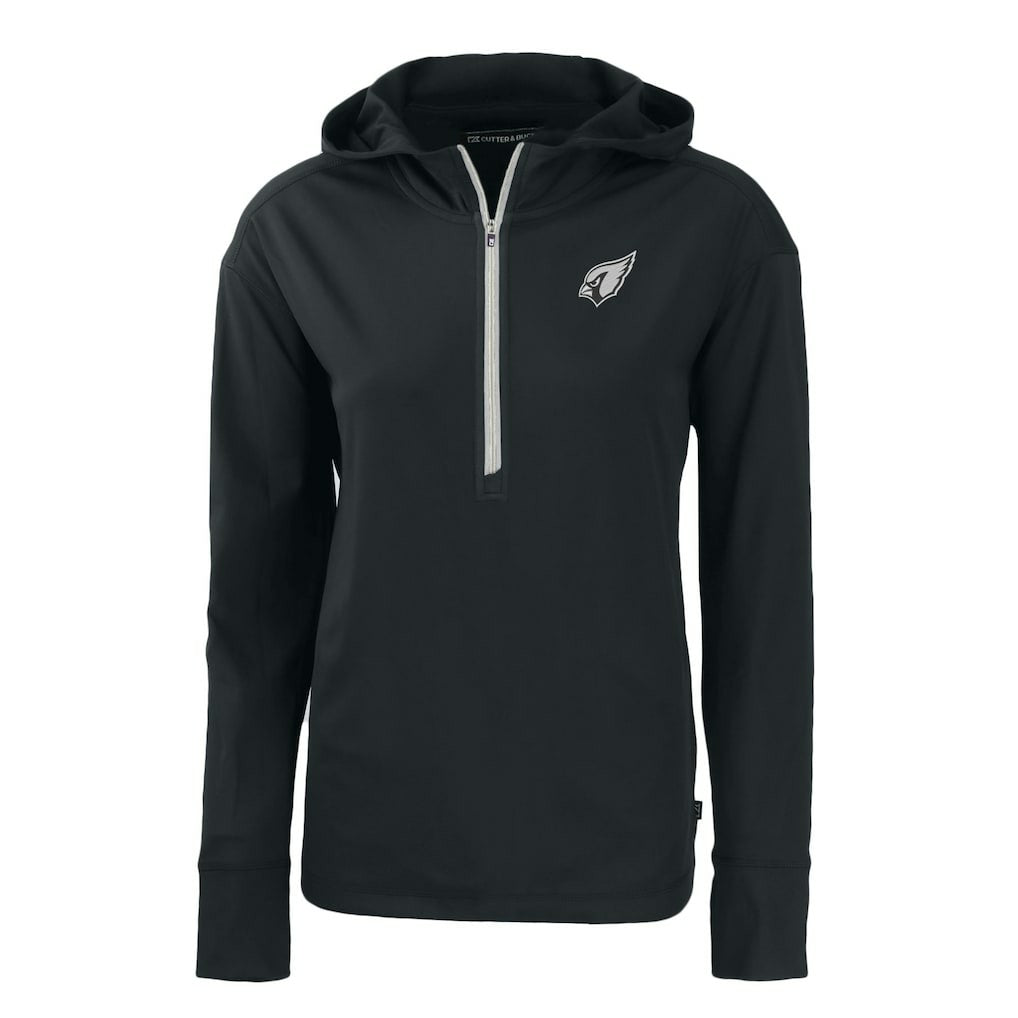 Arizona Cardinals Cutter & Buck Women's Daybreak Eco Recycled Half-Zip Hoodie - Black - NFL