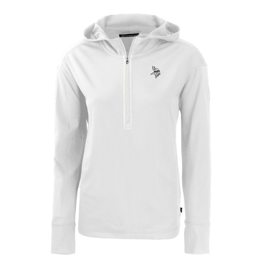 Minnesota Vikings Cutter & Buck Women's Daybreak Eco Recycled Half-Zip Hoodie - White - NFL