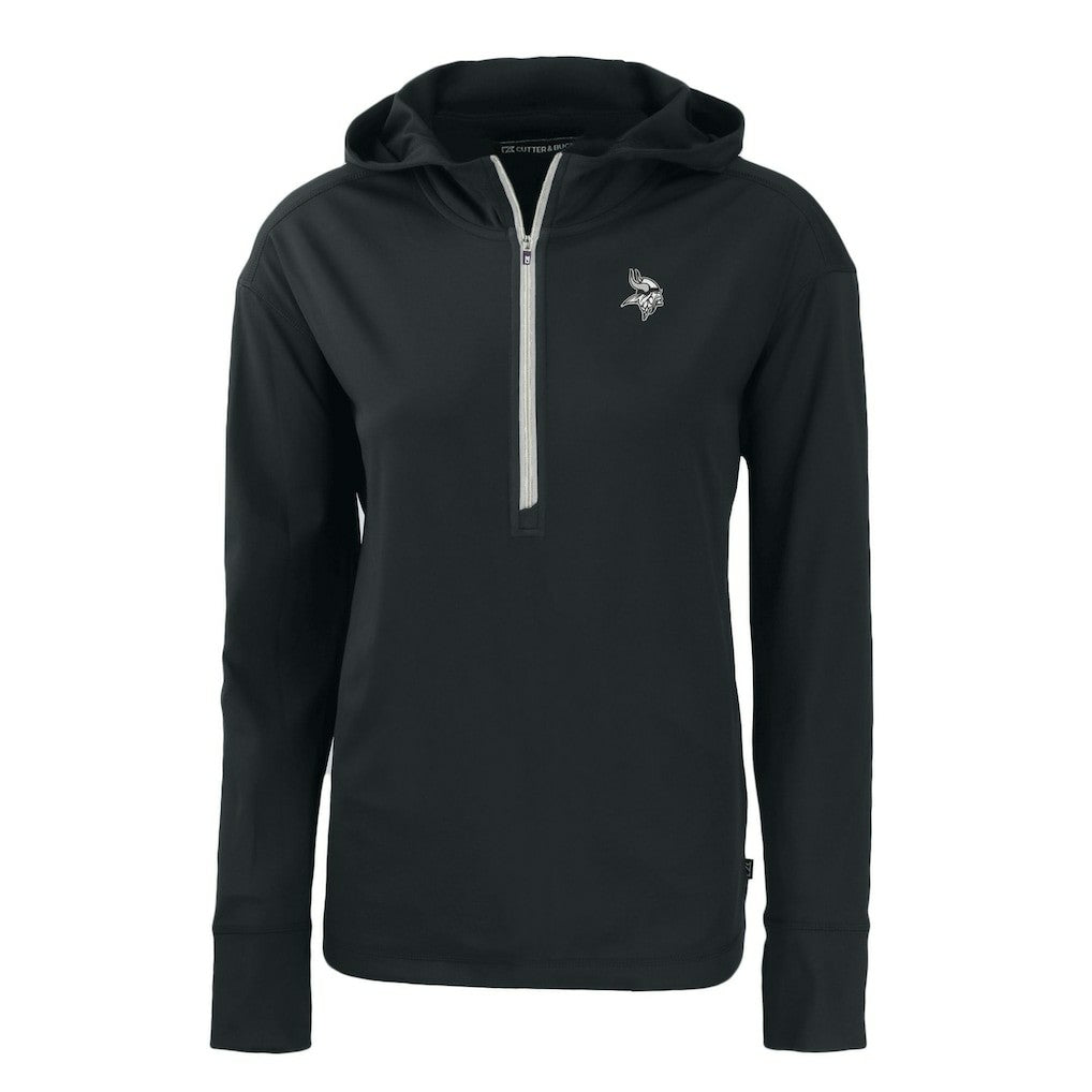 Minnesota Vikings Cutter & Buck Women's Daybreak Eco Recycled Half-Zip Hoodie - Black - NFL