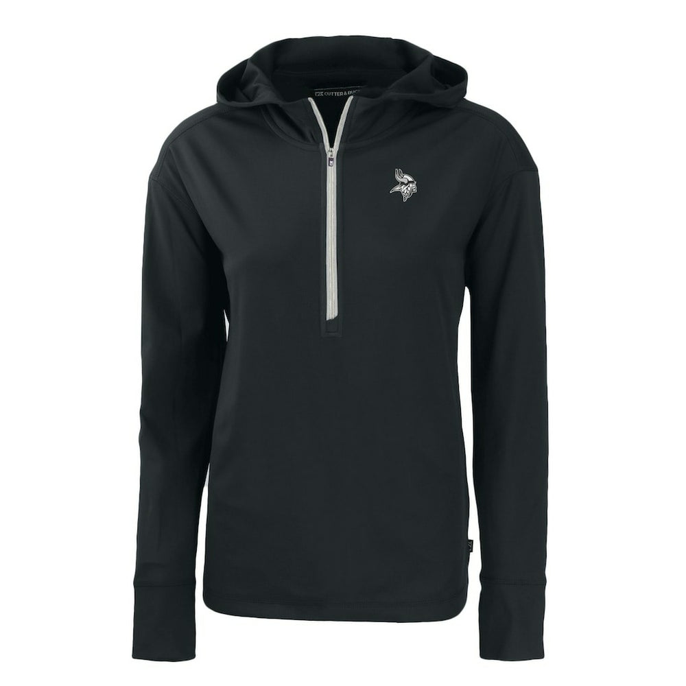 Minnesota Vikings Cutter & Buck Women's Daybreak Eco Recycled Half-Zip Hoodie - Black - NFL