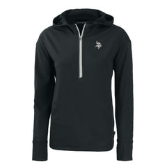 Minnesota Vikings Cutter & Buck Women's Daybreak Eco Recycled Half-Zip Hoodie - Black - NFL