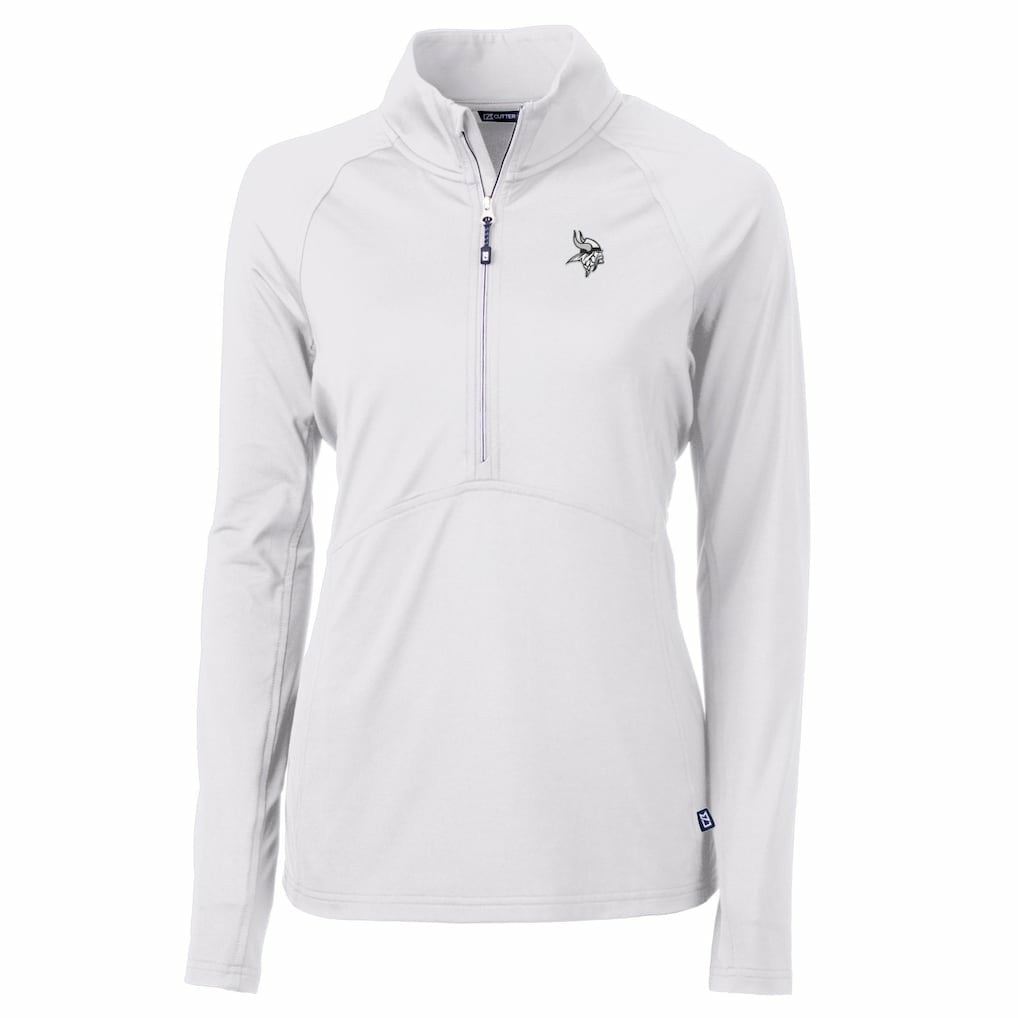 Minnesota Vikings Cutter & Buck Women's Adapt Eco Knit Stretch Recycled Half-Zip Pullover Top - White - NFL