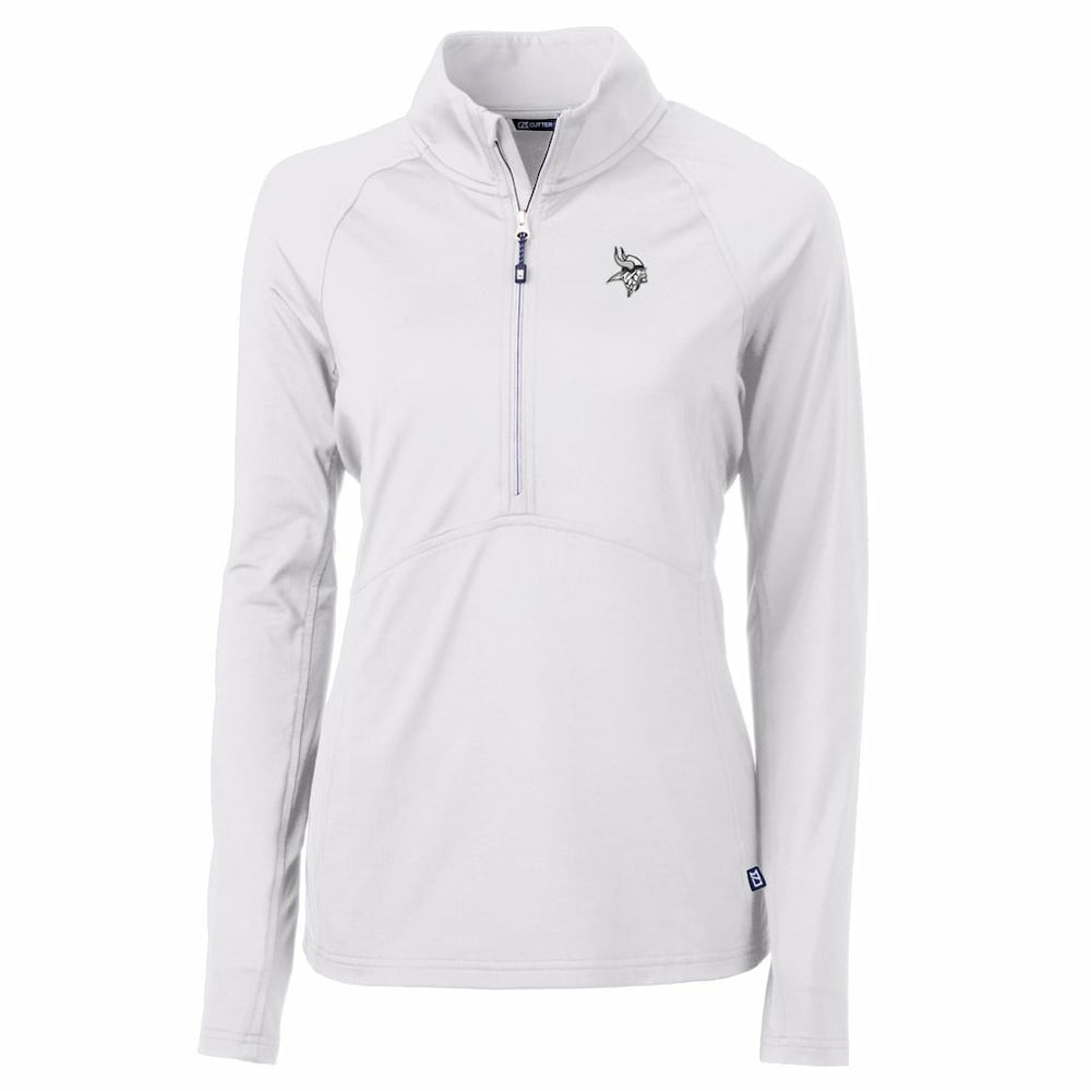 Minnesota Vikings Cutter & Buck Women's Adapt Eco Knit Stretch Recycled Half-Zip Pullover Top - White - NFL