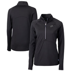 Detroit Lions Cutter & Buck Women's Adapt Eco Knit Stretch Recycled Half-Zip Pullover Top - Black - NFL