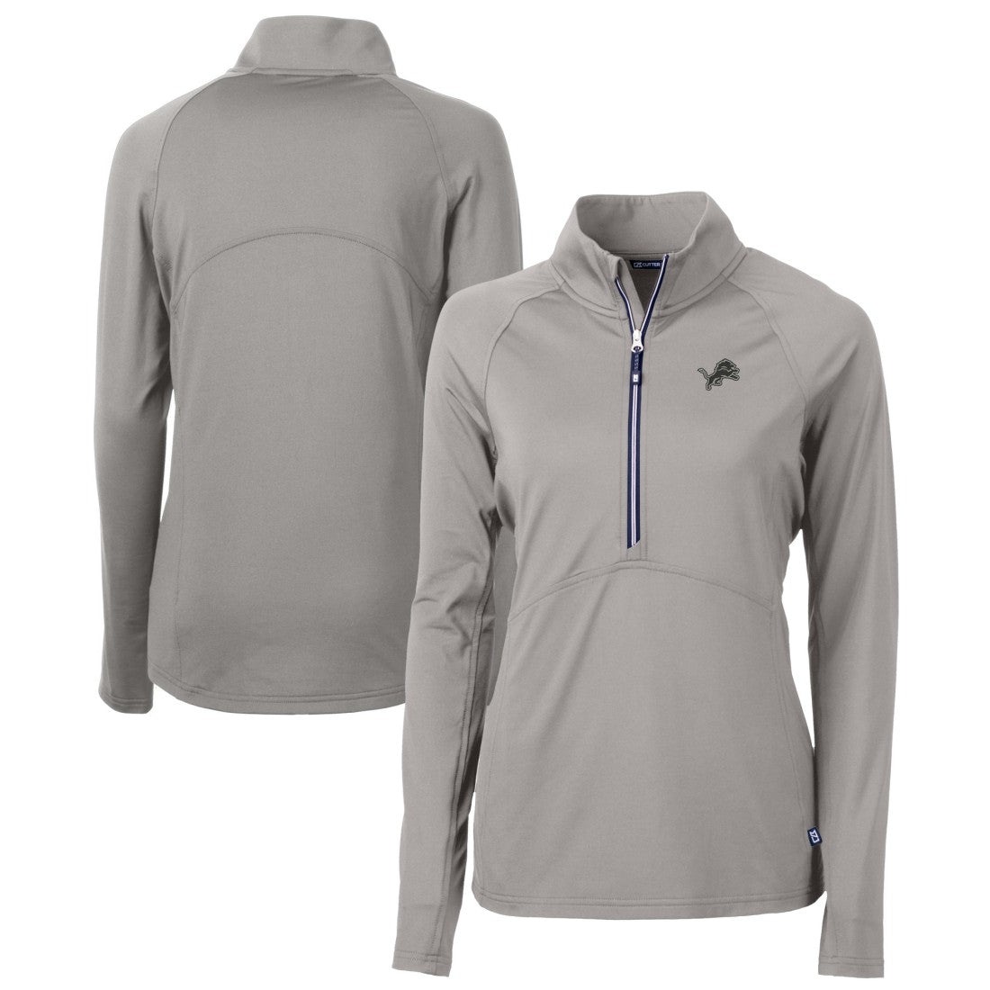 Detroit Lions Cutter & Buck Women's Adapt Eco Knit Stretch Recycled Half-Zip Pullover Top - Gray - NFL