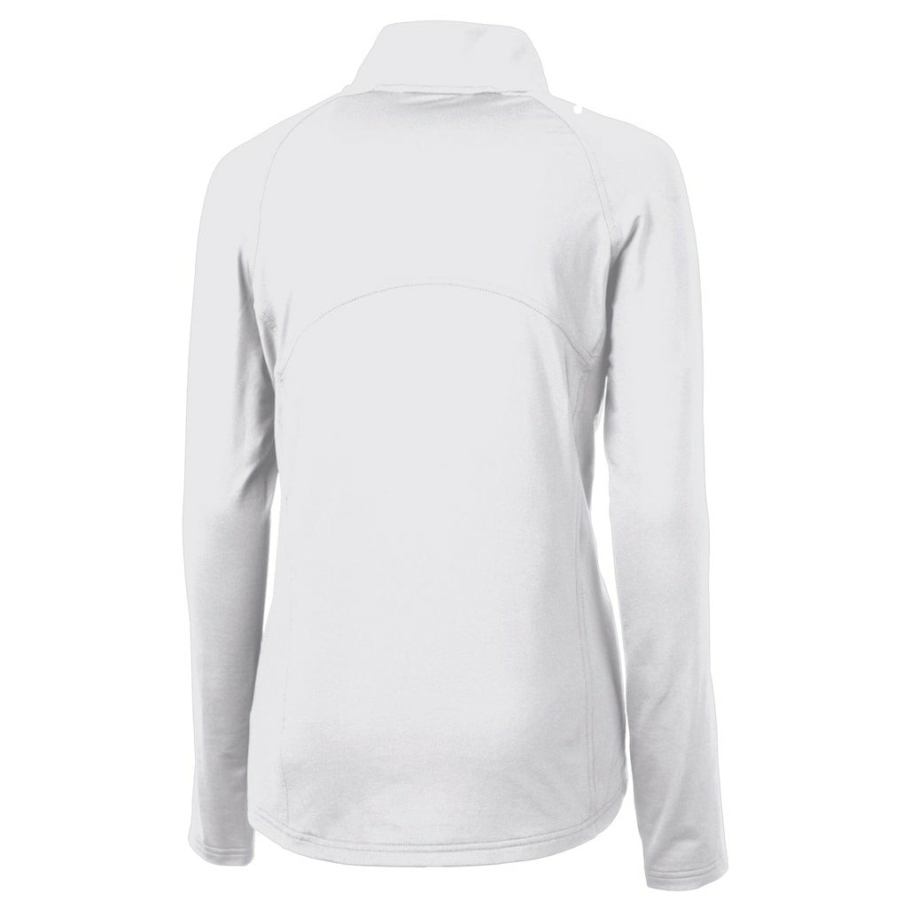 Jacksonville Jaguars Cutter & Buck Women's Adapt Eco Knit Stretch Recycled Raglan Half-Zip Top - White - NFL