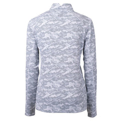 Minnesota Vikings Cutter & Buck Women's Traverse Camo Print Stretch Tri-Blend Quarter-Zip Top - Gray - NFL