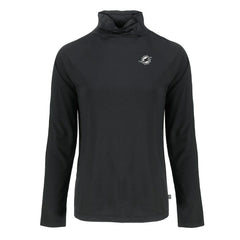 Miami Dolphins Cutter & Buck Women's Coastline Epic Comfort Eco Recycled Funnel Neck Pullover Sweatshirt - Black - NFL