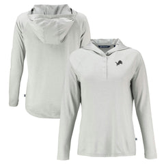 Detroit Lions Cutter & Buck Women's Coastline Epic Comfort Eco Recycled Long Sleeve Hoodie T-Shirt - Gray - NFL