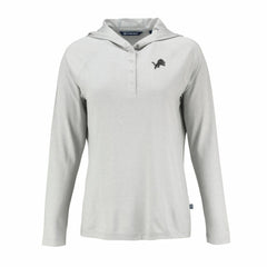 Detroit Lions Cutter & Buck Women's Coastline Epic Comfort Eco Recycled Long Sleeve Hoodie T-Shirt - Gray - NFL
