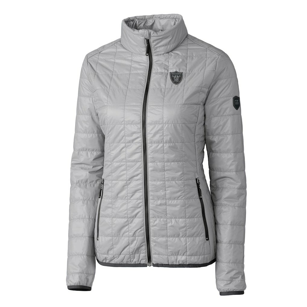 Las Vegas Raiders Cutter & Buck Women's Rainier PrimaLoft Eco Insulated Full-Zip Puffer Jacket - Gray - NFL