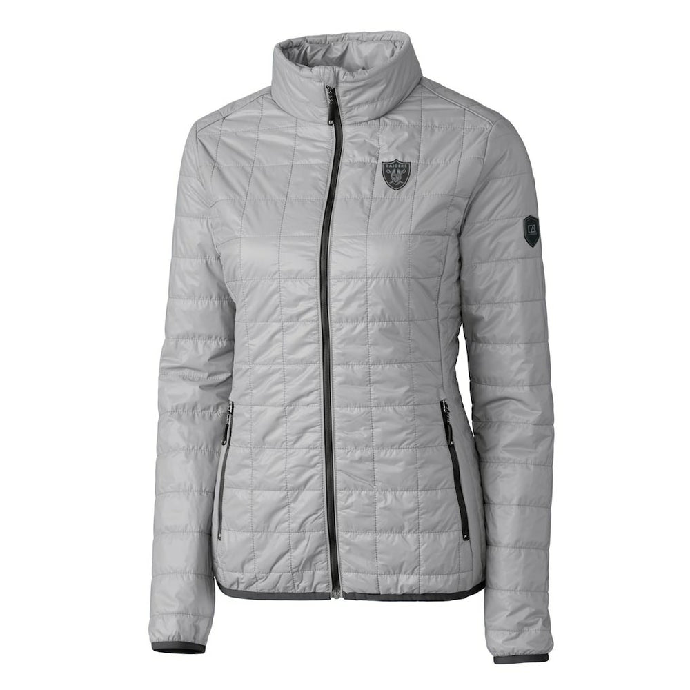 Las Vegas Raiders Cutter & Buck Women's Rainier PrimaLoft Eco Insulated Full-Zip Puffer Jacket - Gray - NFL
