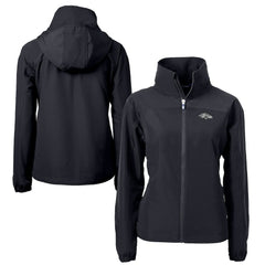 Baltimore Ravens Cutter & Buck Women's Charter Eco Recycled Full-Zip Hoodie Jacket - Black - NFL