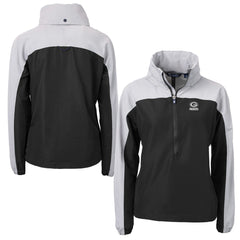 Green Bay Packers Cutter & Buck Women's Charter Eco Recycled Half-Zip Hoodie Anorak Jacket - Black/Gray - NFL