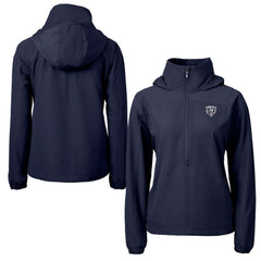 Chicago Bears Cutter & Buck Women's Charter Eco Recycled Half-Zip Hoodie Anorak Jacket - Navy - NFL