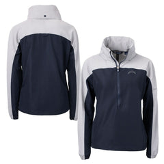 Los Angeles Chargers Cutter & Buck Women's Charter Eco Recycled Half-Zip Hoodie Anorak Jacket - Navy/Gray - NFL