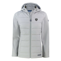 Las Vegas Raiders Cutter & Buck Women's Evoke Hybrid Eco Softshell Recycled Full-Zip Hoodie Jacket - Gray - NFL