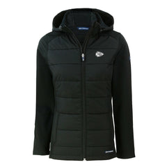 Kansas City Chiefs Cutter & Buck Women's Evoke Hybrid Eco Softshell Recycled Full-Zip Hoodie Jacket - Black - NFL