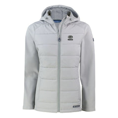 Green Bay Packers Cutter & Buck Women's Evoke Hybrid Eco Softshell Recycled Full-Zip Hoodie Jacket - Gray - NFL