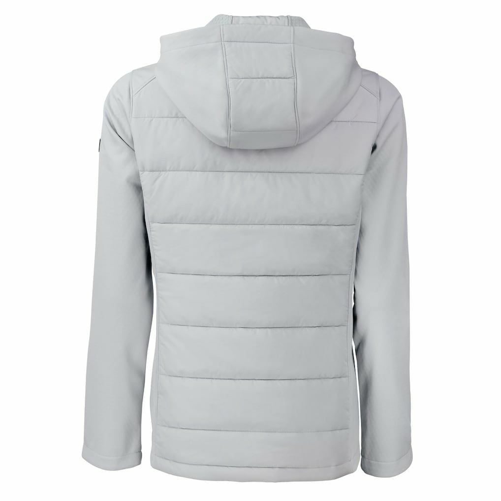 Green Bay Packers Cutter & Buck Women's Evoke Hybrid Eco Softshell Recycled Full-Zip Hoodie Jacket - Gray - NFL