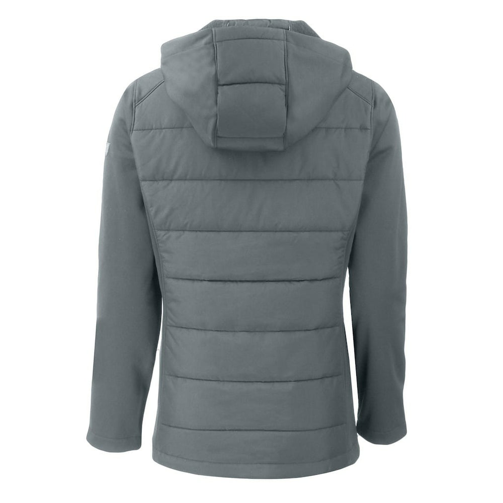 Buffalo Bills Cutter & Buck Women's Evoke Hybrid Eco Softshell Recycled Full-Zip Hoodie Jacket - Dark Gray - NFL