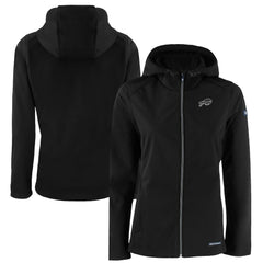 Buffalo Bills Cutter & Buck Women's Evoke Eco Softshell Recycled Full-Zip Hoodie Jacket - Black - NFL