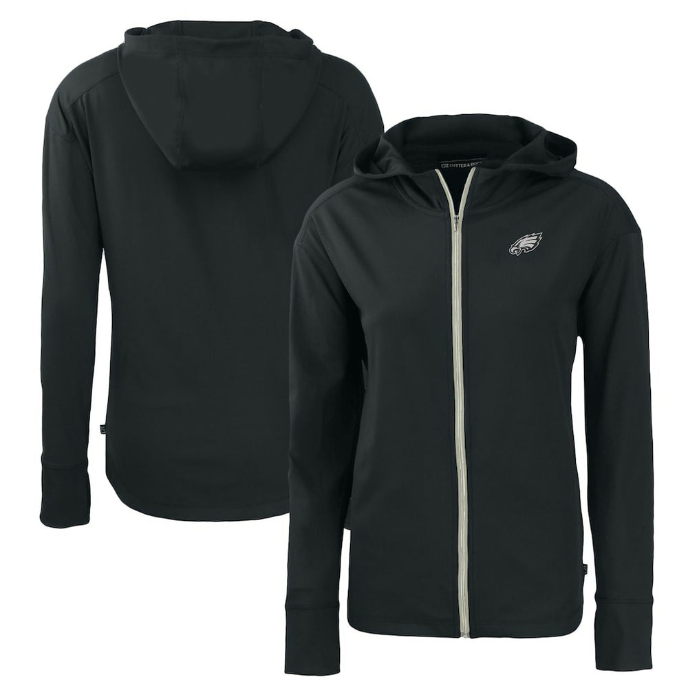 Philadelphia Eagles Cutter & Buck Women's Daybreak Eco Recycled Full-Zip Hoodie - Black - NFL