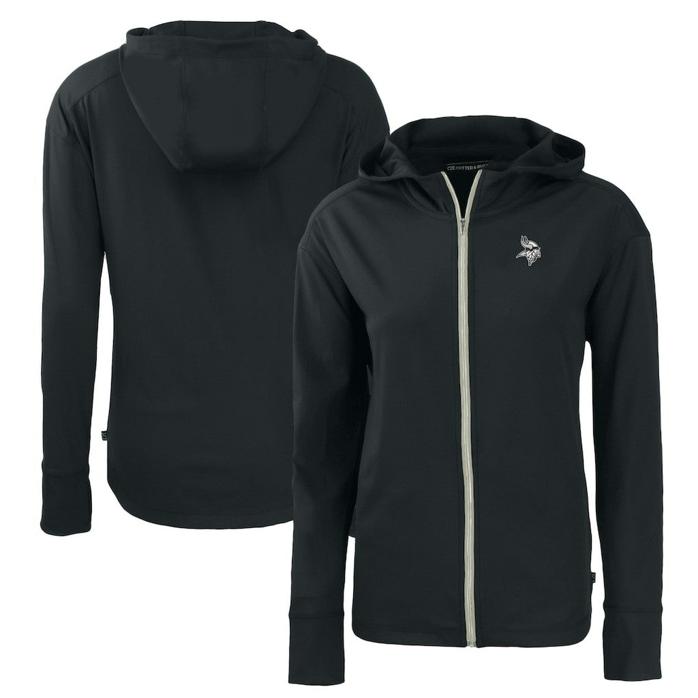 Minnesota Vikings Cutter & Buck Women's Daybreak Eco Recycled Full-Zip Hoodie - Black - NFL